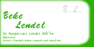 beke lendel business card